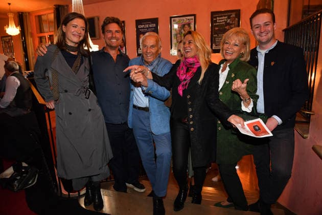 Günther Steinberg with his wife Margot and family at the premiere of Oktoberfest: A Musical—Beinah wahr (An Almost True Story), a comedy at the Bayerischer Hof in Munich on September 16, 2026