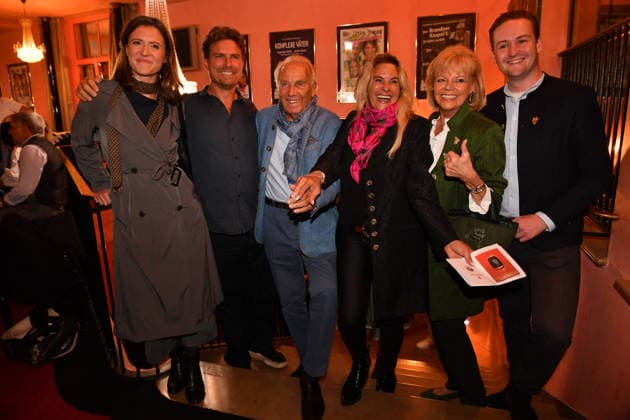 Günther Steinberg with his wife Margot and family at the premiere of Oktoberfest: A Musical—Beinah wahr (An Almost True Story), a comedy at the Bayerischer Hof in Munich on September 16, 2026