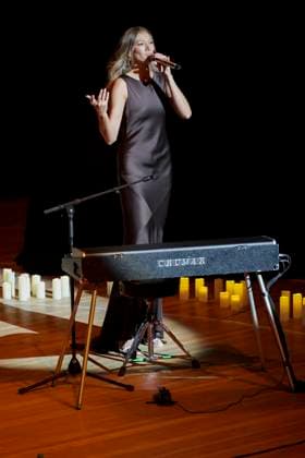 ABB LEONY: German pop singer Leony performing at a concert in the main hall of the Elbphilharmonie during the E On New Energy Experience on September 16, 2026, in Hamburg