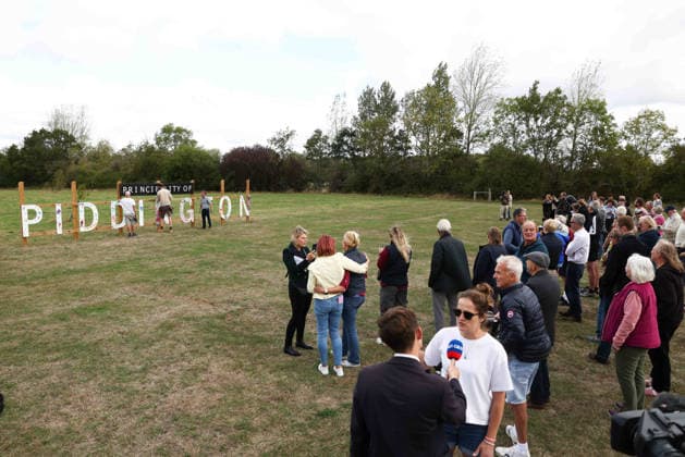 Piddington Referendem 16.09.2026. The village of Piddington votes to symbolically leave the UK in protest against a nearby asylum centre. Residents celebrate by renaming Piddington to the Principality of Piddington  Copyright: xTobyxShepheardx NINTCHDBPICT001108848526