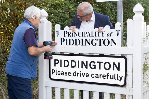 Piddington Referendem 16.09.2026. The village of Piddington votes to symbolically leave the UK in protest against a nearby asylum centre. Residents celebrate by renaming Piddington to the Principality of Piddington  Copyright: xTobyxShepheardx NINTCHDBPICT001108850224