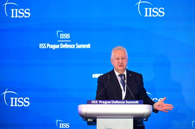 Czech Defence Minister Jaromir Zuna (for SPD) speaks at the IISS Prague Defence Summit 2026, in Prague, Czech Republic, on September 17, 2026. (CTKxPhoto RomanxVondrous) CTKPhotoP2026091702617  CTKPhotoP2026091702617