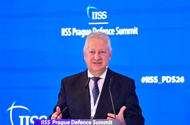 Czech Defence Minister Jaromir Zuna (for SPD) speaks at the IISS Prague Defence Summit 2026, in Prague, Czech Republic, on September 17, 2026. (CTKxPhoto RomanxVondrous) CTKPhotoP2026091702623  CTKPhotoP2026091702623