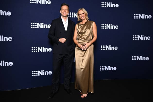 NINE UPFRONT 2027, Tom Steinfort and Sylvia Jeffreys attend Nine s 2027 Upfront presentation, in Sydney, Thursday, September 17, 2026. ( NO ARCHIVING SYDNEY NEW SOUTH WALES Australia  Copyright: xDANxHIMBRECHTSx 20260917167283069208