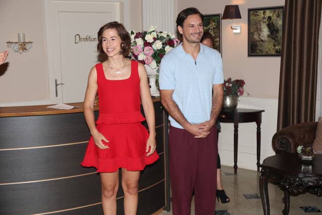 Sturm der Liebe : Pippa Fee Rupperti and Jaime Ferkic play the new Sturm der Liebe dream couple, Emilia and Massimo. Sturm der Liebe press event at Studio 4 5 of Bavaria Film in Grünwald, September 16, 2026 Copyright: xAgenturxMatthiasxWehnertx xM.xGränzdörferx