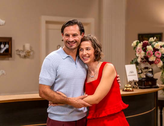 September 16, 2026, ARD telenovela *STURM DER LIEBE* (Storm of Love), photo shoot for Season 23 on the film set in Munich, at Bavaria Film in Geiselgasteig, in the studio set of the fictional Hotel Fürstenhof. The new season premieres on November 4, 2026, featuring actress Pippa Fee