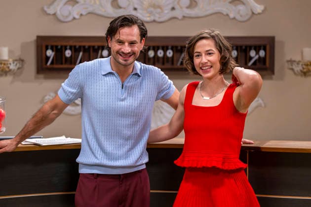 September 16, 2026, ARD telenovela *STURM DER LIEBE* (Storm of Love), photo shoot for Season 23 on the film set in Munich, at Bavaria Film in Geiselgasteig, in the studio set of the fictional Hotel Fürstenhof. The new season premieres on November 4, 2026, featuring actress Pippa Fee