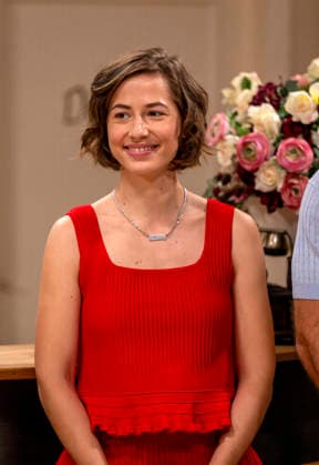 September 16, 2026, ARD telenovela *STURM DER LIEBE*, photo shoot for Season 23 on the film set in Munich, at Bavaria Film in Geiselgasteig, in the studio set of the fictional Hotel Fürstenhof. The new season premieres on November 4, 2026. Actress Pippa Fee Rupperti, playing the role of Emilia Jakobi, at the reception desk on the set of the se