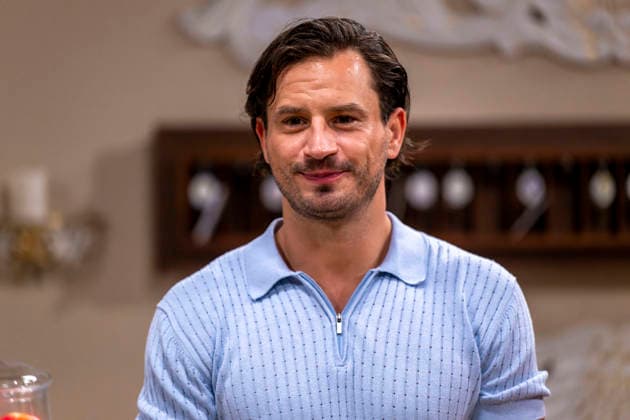September 16, 2026, ARD telenovela *STURM DER LIEBE*, photo shoot for Season 23 on the film set in Munich, at Bavaria Film in Geiselgasteig, in the studio set of the fictional Hotel Fürstenhof. The new season premieres on November 4, 2026. Actor Jaime Ferkic, who plays Massimo Foghetti, on the set of the series on September 16, 2026, ARD series *Sturm der Liebe* Se