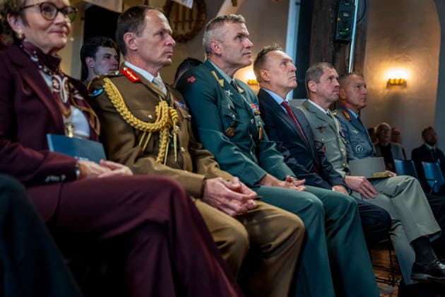 Army Summit 2026 Oslo 20260917 Kate Hansen Bundt, Secretary General of the Norwegian Atlantic Committee; General Sir Roly Walker, Chief of the British Army; Chief of the Army, Major General Lars S. Lervik, and Minister of Defense Troe Sandvik duri  Copyright: xHeikoxJungex xNTBx