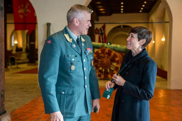 Army Summit 2026 Oslo September 17, 2026 Chief of the Army, Major General Lars S. Lervik and Conservative Party leader Ine Eriksen Soreide at the Army Summit at Akershus Fortress in Oslo. The Norwegian Army and the Norwegian Atlantic Committee are organizing the Army Summit, which focuses on building European and Norwegian land defense. Photo: Heiko Junge, NTB, Oslo  Copyright: xHeikoxJungex xNTBx