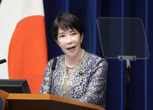 Japan PM reshuffles Cabinet Japanese Prime Minister Sanae Takaichi holds a press conference at the premier s office in Tokyo on Sept. 17, 2026, after reshuffling her Cabinet.  A14AA0005627725P