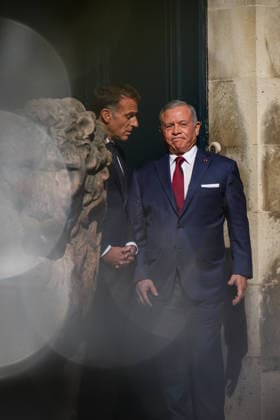 French President Receives Jordan s King Aurelien Morissard MAXPPP MAXPPP Paris, Sept. 17, 2026 French President Emmanuel Macron talks with Jordan s King Abdullah II after a meeting of the Aqaba Process in support of the Lebanese Armed Forces at the Hôtel des Invalides in Paris, France, Thursday, September 17, 2026 Aurelien Morissard MAXPPP Paris, France  Copyright: xMAXPPPxAurelienxMorissard MAXPPPx MOR202609172664 MOR202609172664