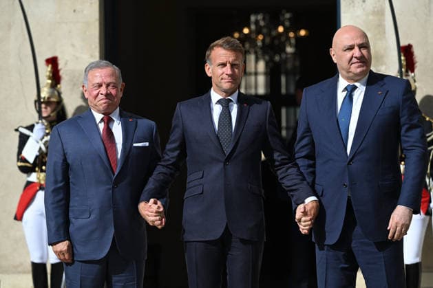 Emmanuel Macron, President of the French Republic; King Abdullah II of Jordan; Joseph Aoun, President of Lebanon. President Macron of the French Republic hosted the King of Jordan and Joseph Aoun, President of the Lebanese Republic, for a meeting at the Hôtel des Invalides in Paris, on September 17, 2026. The three leaders are working to strengthen Lebanon’s sovereignty and security, which are essential to the stability of the entire region. Together, they open a meeting of high-level military experts as part of the Aqaba Process, aimed at supporting the Lebanese Armed Forces, a pillar of the country’s sovereignty and indispensable for enabling the state to fully ensure the security of its territory and exercise the state’s monopoly on arm  Copyright: xJeannexAccorsini Pool BestimagexJeannexAccorsini Pool Bestimagex