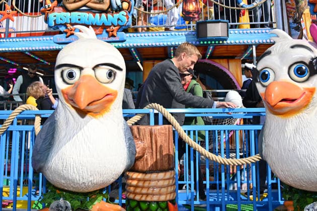 Mayor Dominik KRAUSE at the Fisherman s Ride, carnival operators, and rides during a press tour ahead of the 191st Oktoberfest 2026 on September 17, 2026