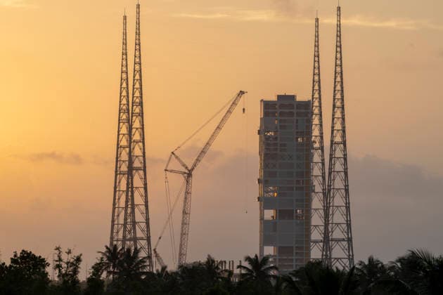 WENCHANG, CHINA - SEPTEMBER 17: Construction work is underway at workstation 301 of the Hainan Spacecraft Launch Site on September 17, 2026 in Wenchang, Hainan Province of China. The facility is being built to support future spacecraft launch missions.  Copyright: xVCGx 111667529858