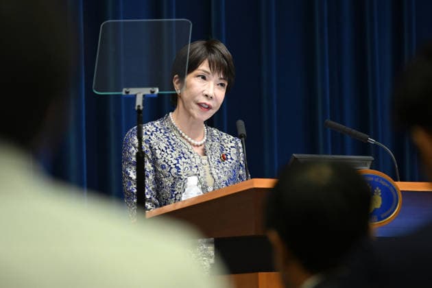 September 17, 2026, Tokyo, Japan: Japanese Prime Minister Sanae Takaichi holds a press conference after a cabinet reshuffle at the prime minister s office in Tokyo on September 17, 2026. - The cabinet reshuffle aimed at solidifying the ruling coalition and advancing a food tax cut despite concerns over how it will be financed. Tokyo Japan - ZUMAz114 20260917_zih_z114_009 Copyright: xPOOLx