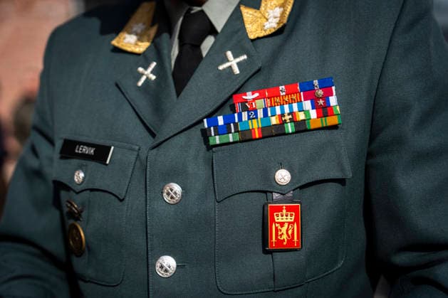 Army Summit 2026 Oslo 20260917 Decorations, shoulder stripes, ranks, and insignia on the uniform of the Chief of the Army, Major General Lars S. Lervik, during the Army Summit at Akershus Fortress in Oslo. The Army and the Norwegian Atlantic Committee are organizing the Army Summit, which focuses on building European and Norwegian land defe  Copyright: xHeikoxJungex xNTBx