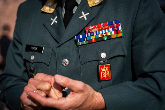 Army Summit 2026 Oslo 20260917 Decorations, shoulder stripes, ranks, and insignia on the uniform of the Chief of the Army, Major General Lars S. Lervik, during the Army Summit at Akershus Fortress in Oslo. The Army and the Norwegian Atlantic Committee are organizing the Army Summit, which focuses on building European and Norwegian land defe  Copyright: xHeikoxJungex xNTBx
