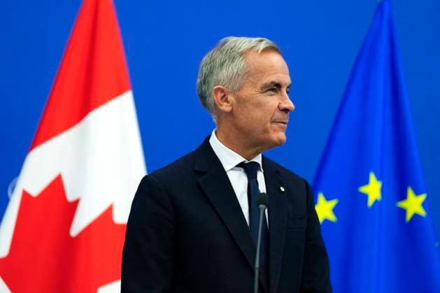 September 17, 2026, Strasbourg, France: Prime Minister Mark Carney participates in a joint news conference with President of the European Parliament Roberta Metsola, not shown, at the European Parliament in Strasbourg, France, on Thursday, Sept. 17, 2026. Strasbourg France  - ZUMAc35_ 20260917_zaf_c35_031 Copyright: xJustinxTangx