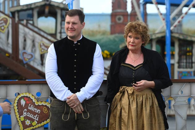 Sebastian WILLENBORG and his mother, Gabriele, operate the Ferris wheel. Press tour ahead of the 191st Oktoberfest in 2026 on September 17, 2026