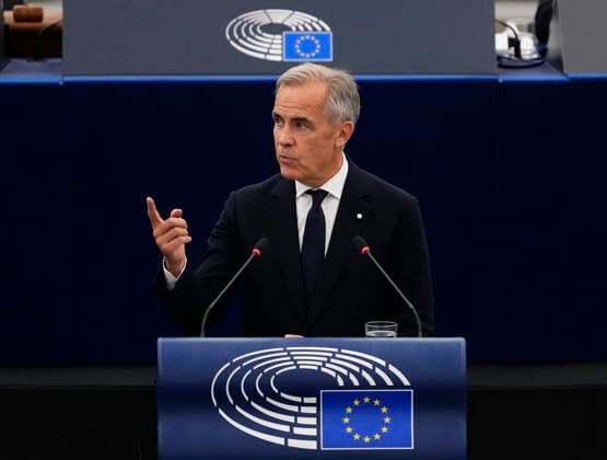 September 17, 2026, Strasbourg, France: Prime Minister Mark Carney addresses the European Parliament in Strasbourg, France, on Thursday, Sept. 17, 2026. Strasbourg France  - ZUMAc35_ 20260917_zaf_c35_045 Copyright: xJustinxTangx