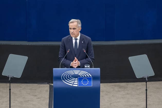 Canadian delegation at European Parliament in Strasbourg STRASBOURG, FRANCE - SEPTEMBER 17: Canadian Prime Minister Mark Carney addresses members of the European Parliament during a plenary session in Strasbourg, France on September 17, 2026. The formal address is followed by a press conference with European Parliament President Roberta Metsola. Ahmet Selcuk Cumhurlu Anadolu Strasbourg France. Editorial use only. Please get in touch for any other usage.  Copyright: x2026xAnadoluxAhmetxSelcukxCumhurlux