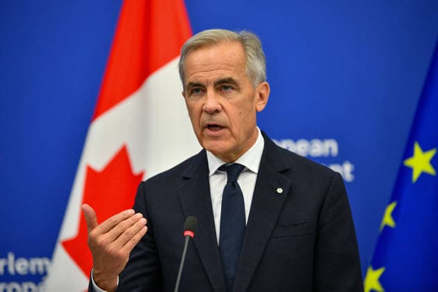 Canadian delegation at European Parliament in Strasbourg STRASBOURG, FRANCE - SEPTEMBER 17: Canadian Prime Minister Mark Carney speaks during a joint press conference with European Parliament President Roberta Metsola at the European Parliament in Strasbourg, France on September 17, 2026. The press conference follows Carney’s formal address to the European Parliament. Ahmet Selcuk Cumhurlu Anadolu Strasbourg France. Editorial use only. Please get in touch for any other usage.  Copyright: x2026xAnadoluxAhmetxSelcukxCumhurlux