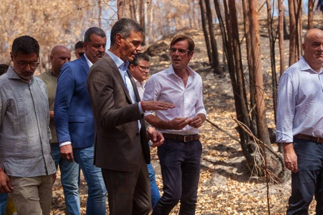 Pedro Sánchez Meets in Niebla with the Mayors of the Municipalities Affected by the Fire. Prime Minister Pedro Sánchez 3i visits the area devastated by this summer’s fire. September 17, 2026, in Niebla, Huelva, Andalusia, Spain. On Thursday, Spanish Prime Minister Pedro Sánchez called for action to address the causes of the Niebla fire—the largest wildfire in the country’s history—which, in his view, starkly revealed the consequences of a climate emergency, and for this reason, he has called for building, through public-private partnership, a stronger and more prosperous country. SEPTEMBER 17, 2026 Francisco J Niebla, Huelva, Andalusia, Spain Niebla, Huelva, Andalusia, Spain Spain  Copyright: xFranciscoxJ.xOlmox 7781629