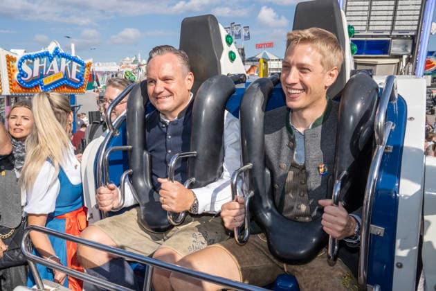 Dominik Krause, Mayor of Munich, with Dr. Christian Scharpf, Oktoberfest Director, at the