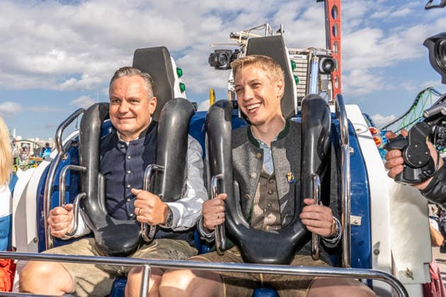 Dominik Krause, Mayor of Munich, with Dr. Christian Scharpf, Oktoberfest Director, at the