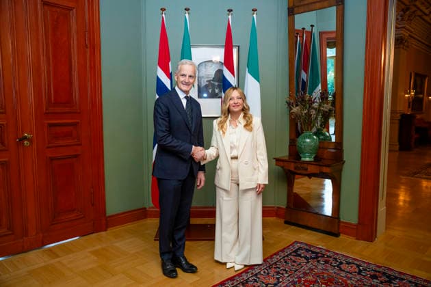 Italian Prime Minister Visits Norway Oslo 20260917 Prime Minister Jonas Gahr Store (Ap) welcomes Italian Prime Minister Giorgia Meloni to a meeting at the government’s official residence on Parkveien on Thursday afternoon. Photo: Stian Lysberg Solum POOL NTB Oslo Norway 1ve7dCAPnwI EDITORIAL USE ONLY Ref POL1ve7dCAPnwI jpg  Copyright: xStianxLysbergxSolumx xPOOLx xNTBx
