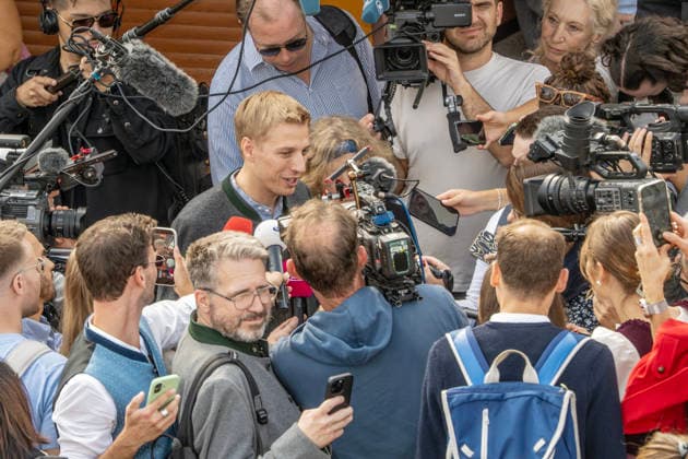 Oktoberfest 2026, Dominik Krause, Mayor of Munich, during the traditional press tour, speaking with the media, Munich, September 17, 2026 Germany, Munich, September 17, 2026, Oktoberfest 2026, Dominik Krause, Mayor of Munich, Green Party, during the traditio