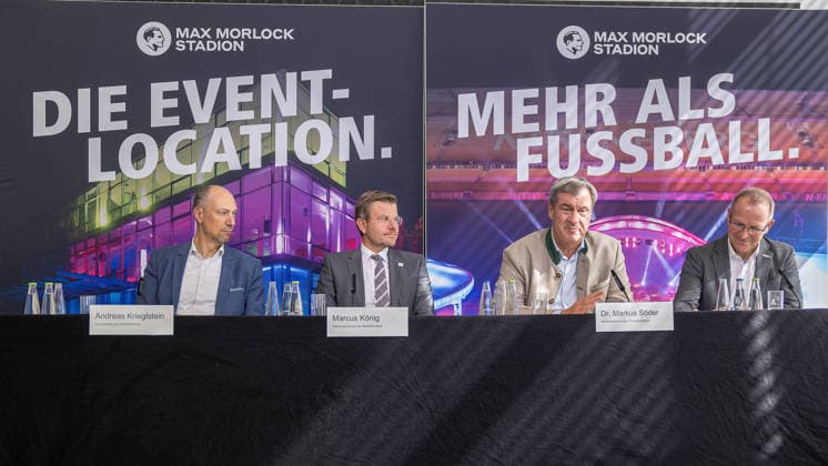 Expression of Interest by the City of Nuremberg, the Free State of Bavaria, and the BLSV Regarding the 20XX Finals, Nuremberg, September 17, 2026 Press conference at Max Morlock Stadium regarding the expression of interest for the Finals: Mayor Andreas Kriegs 20260917-286A8638-M4000