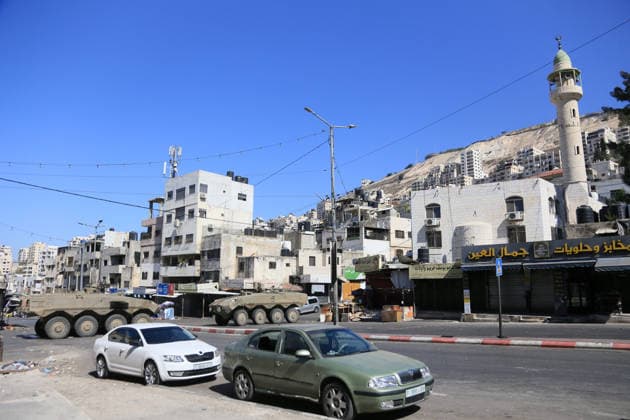 September 17, 2026, Nablus, Palestine: Armored Israeli military vehicles block the main road at the entrance to the Al-Ein refugee camp, west of Nablus in the West Bank, during an Israeli military operation to search for combat materials. Residents reported that the army raided and searched homes and arrested five people, and some people were injured after being severely beaten. Nablus Palestine - ZUMAs197 20260917_aaa_s197_034 Copyright: xNasserxishatyehx