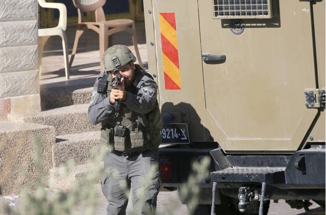 September 17, 2026, Nablus, Palestine: An Israeli soldier takes position during an Israeli military operation targeting residents of the Ein refugee camp, west of Nablus in the West Bank, to search for weapons. Residents reported that the army raided and searched homes and arrested five people, and some people were injured after being severely beaten. Nablus Palestine  - ZUMAs197 20260917_aaa_s197_056 Copyright: xNasserxishatyehx