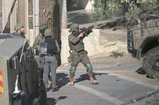 September 17, 2026, Nablus, Palestine: An Israeli soldier takes position during an Israeli military operation targeting residents of the Ein refugee camp, west of Nablus in the West Bank, to search for weapons. Residents reported that the army raided and searched homes and arrested five people, and some people were injured after being severely beaten. Nablus Palestine - ZUMAs197 20260917_aaa_s197_051 Copyright: xNasserxishatyehx