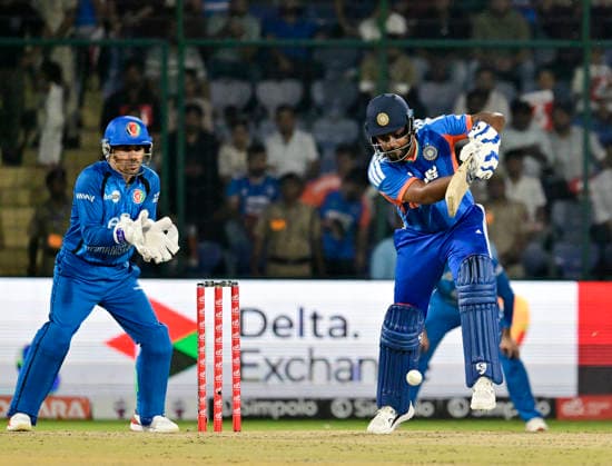 AFG vs IND, 3rd T20I New Delhi, Sep 17 (ANI): India s Sanju Samson plays a shot during the 3rd T20I against Afghanistan at Arun Jaitley Stadium, in New Delhi on Thursday. NEW DELHI Delhi India Copyright: xANIx ANI_20260917355