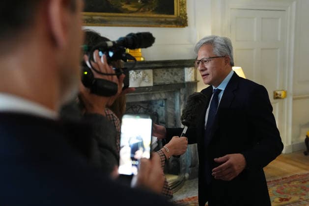 King meets with AI sector leaders Nvidia chief executive Jensen Huang records a pool interview ahead of a meeting hosted by King Charles III for leaders from the artificial intelligence (AI) sector, Government, and thought leaders to discuss how AI can be developed and deployed in ways that benefit society, at Dumfries House in Cumnock, Ayrshire. Picture date: Thursday September 17, 2026., Credit:Jonathan Brady PA ROTA - B68 Avalon UK, Cumnock  Copyright: xJonathanxBradyx xPAxROTAx-xB68x xAvalonx 1135695915
