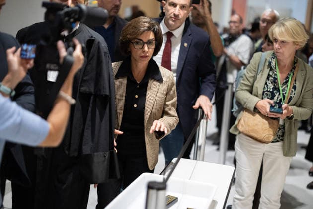 Rachida Dati trial on corruption charges - Paris Former French culture minister Rachida Dati during a break prior her hearing at the Paris courthouse for her trial on corruption charges, along with Former Renault-Nissan executive Carlos Ghosn, in Paris on September 17, 2026. Photo by Raphael Lafargue ABACAPRESS.COM Paris France  Copyright: xLafarguexRaphael ABACAx