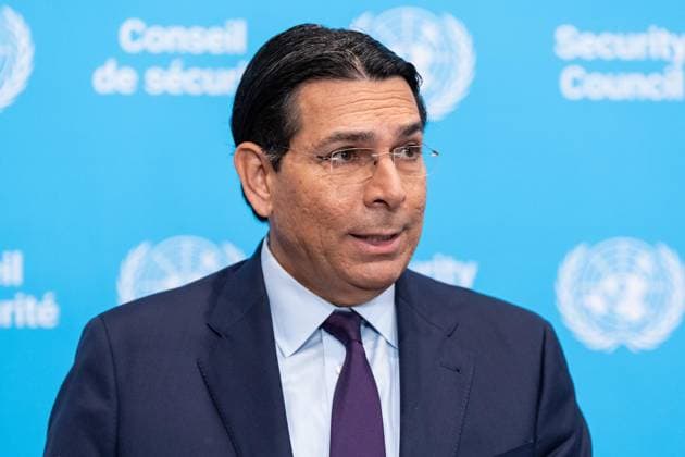 September 17, 2026, Bronx, New York, USA: Ambassador Danny Danon of Israel speaks to the press at Security Council stakeout ahead of the meeting on situation in Syria at UN Headquarters in New York, NY on September 17, 2026. He pointed to the map of Syria where Turkiye occupied about 5% and Israel about 0.1% of Syrian territory. Bronx USA - ZUMAr339 20260917_znp_r339_002 Copyright: xLevxRadinx