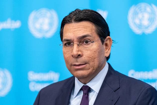 September 17, 2026, Bronx, New York, USA: Ambassador Danny Danon of Israel speaks to the press at Security Council stakeout ahead of the meeting on situation in Syria at UN Headquarters in New York, NY on September 17, 2026. He pointed to the map of Syria where Turkiye occupied about 5% and Israel about 0.1% of Syrian territory. Bronx USA  - ZUMAr339 20260917_znp_r339_001 Copyright: xLevxRadinx