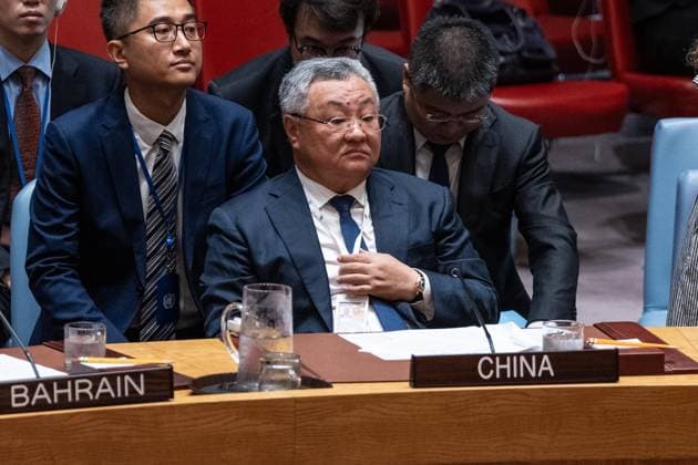 September 17, 2026, New York, New York, USA: Ambassador Fu Cong of China attends Security Council meeting on vote on a draft resolution extending the mandate of the Panel of Experts supporting the 1737 Iran Sanctions Committee for another year at UN Headquarters in New York, NY on September 17, 2026. Resolution failed to be adopted with 11 votes in favour; 2 against (Russian Federation, China); 2 abstentions (Somalia, Pakistan) as Russia and China hold veto power. New York USA  - ZUMAr339 20260917_znp_r339_004 Copyright: xLevxRadinx