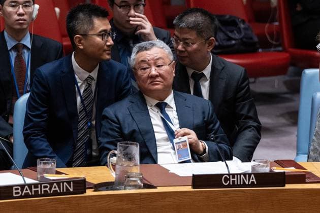 September 17, 2026, New York, New York, USA: Ambassador Fu Cong of China attends Security Council meeting on vote on a draft resolution extending the mandate of the Panel of Experts supporting the 1737 Iran Sanctions Committee for another year at UN Headquarters in New York, NY on September 17, 2026. Resolution failed to be adopted with 11 votes in favour; 2 against (Russian Federation, China); 2 abstentions (Somalia, Pakistan) as Russia and China hold veto power. New York USA - ZUMAr339 20260917_znp_r339_005 Copyright: xLevxRadinx