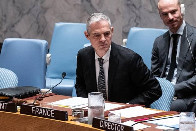 September 17, 2026, New York, New York, USA: Ambassador Jerome Bonnafont of France presides as France is the President of the Council for the month of September over Security Council meeting on vote on a draft resolution extending the mandate of the Panel of Experts supporting the 1737 Iran Sanctions Committee for another year at UN Headquarters in New York, NY on September 17, 2026. Resolution failed to be adopted with 11 votes in favour; 2 against (Russian Federation, China); 2 abstentions (Somalia, Pakistan) as Russia and China hold veto power. New York USA - ZUMAr339 20260917_znp_r339_006 Copyright: xLevxRadinx