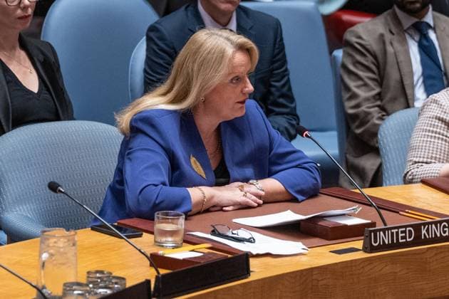 September 17, 2026, New York, New York, USA: Ambassador Dame Sarah MacIntosh speaks during Security Council meeting on vote on a draft resolution extending the mandate of the Panel of Experts supporting the 1737 Iran Sanctions Committee for another year at UN Headquarters in New York, NY on September 17, 2026. Resolution failed to be adopted with 11 votes in favour; 2 against (Russian Federation, China); 2 abstentions (Somalia, Pakistan) as Russia and China hold veto power. New York USA - ZUMAr339 20260917_znp_r339_012 Copyright: xLevxRadinx