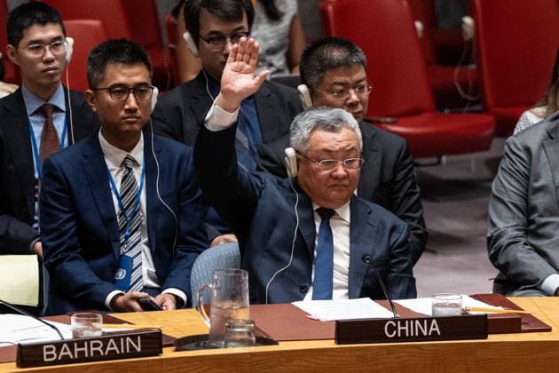 September 17, 2026, New York, New York, USA: Ambassador Fu Cong of China casts his vote against resolution during Security Council meeting on vote on a draft resolution extending the mandate of the Panel of Experts supporting the 1737 Iran Sanctions Committee for another year at UN Headquarters in New York, NY on September 17, 2026. Resolution failed to be adopted with 11 votes in favour; 2 against (Russian Federation, China); 2 abstentions (Somalia, Pakistan) as Russia and China hold veto power. New York USA  - ZUMAr339 20260917_znp_r339_018 Copyright: xLevxRadinx