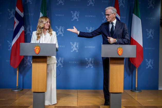 Italian Prime Minister Visits Norway Oslo 20260917 Italian Prime Minister Giorgia Meloni and Prime Minister Jonas Gahr Store Ap at the press conference following a meeting at the government’s official residence on Parkveien on Thursday afternoon. Photo: Stian Lysberg Solum, NTB, Oslo, Norway tUR4Xqta7ng EDITORIAL USE ONLY Ref POLtUR4Xqta7ng jpg  Copyright: xStianxLysbergxSolumx xNTBx