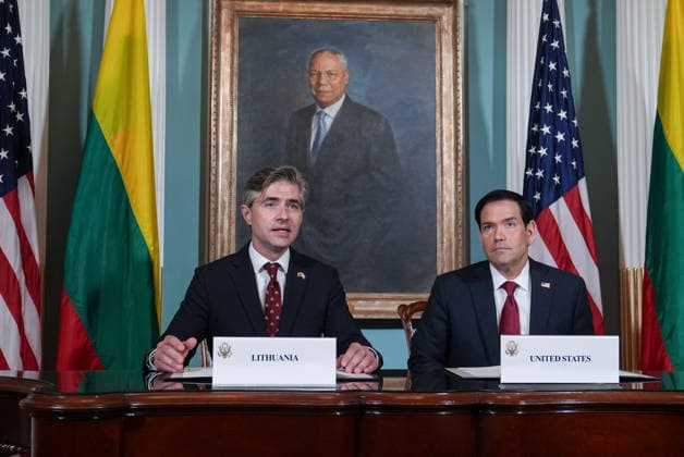US and Lithuania sign Critical Minerals Framework MOU WASHINGTON, D.C., UNITED STATES - SEPTEMBER 17: Lithuanian Foreign Minister Kstutis Budrys (L) speaks before signing a Critical Minerals Framework Memorandum of Understanding with U.S. Secretary of State Marco Rubio (R) during a signing ceremony in the Treaty Room at the U.S. Department of State in Washington, D.C., on September 17, 2026. Mehmet Eser Anadolu District of Columbia United States. Editorial use only. Please get in touch for any other usage.  Copyright: x2026xAnadoluxMehmetxEserx