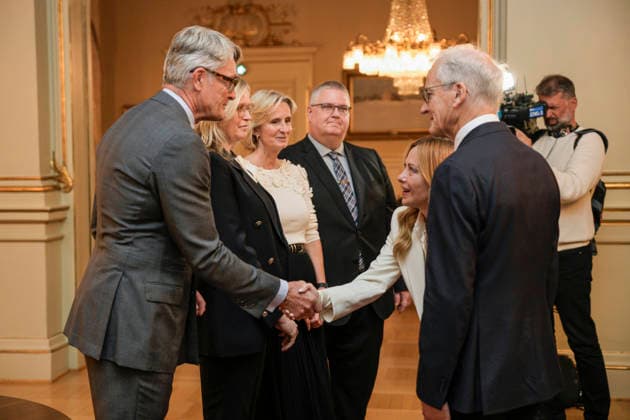 Italian Prime Minister Visits Norway, Oslo, September 17, 2026. Italian Prime Minister Giorgia Meloni and Prime Minister Jonas Gahr Store (Ap) greet representatives from the Italian and Norwegian business communities at the government’s official residence on Parkveien on Thursday afternoon. Photo: Stian Lysberg Solum NTB POOL Oslo Norway udpkrTdCeig EDITORIAL USE ONLY Ref POLu  Copyright: xStianxLysbergxSolumx xNTBx